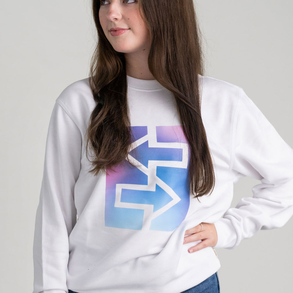 Weißes Sweatshirt mit Logo, ideal für den Miami-Lifestyle und perfekte Begleitung für jeden Anlass, auch bei kühlerem Wetter.