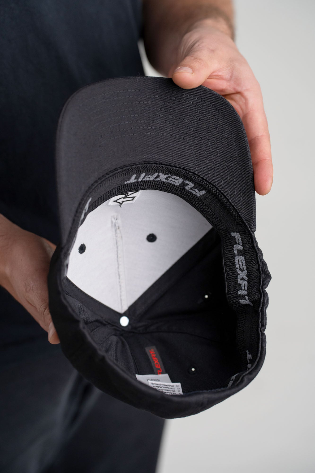 Flexfit Cap schwarz, von Unten
